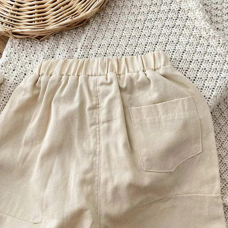 Cotton Casual Elastic Waist Pants for Infants and Toddlers